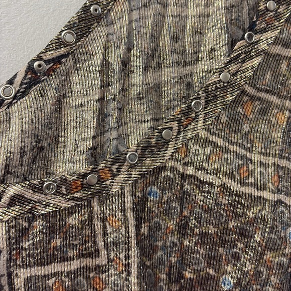 Isabel Marant pour H&M Silver and Gold racer back Tank Top - size 6 - NWT - Picture 8 of 9